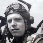 Lt. Carl Landin, US Army Air Corps, sits in the cockpit of his P51 Mustang.